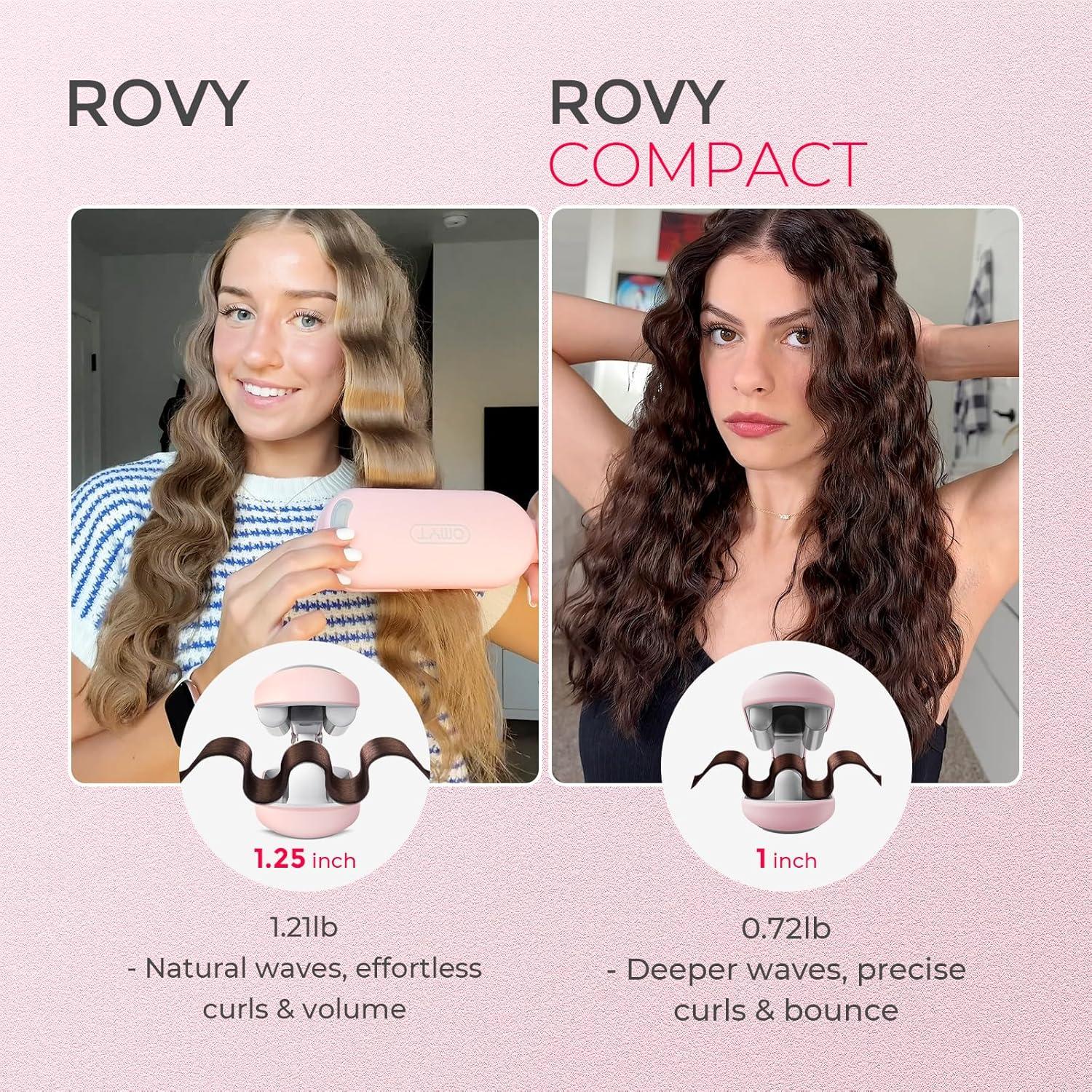 image:imageCurling Iron Hair Crimper Waver TYMO ROVY Beach Waves Curling Wand Ionic Deep Waver Hair Curler Tool with Ceramic 3 Barrel for Women Dual Voltage AntiScald Easy to Use Pink 125 InchPink