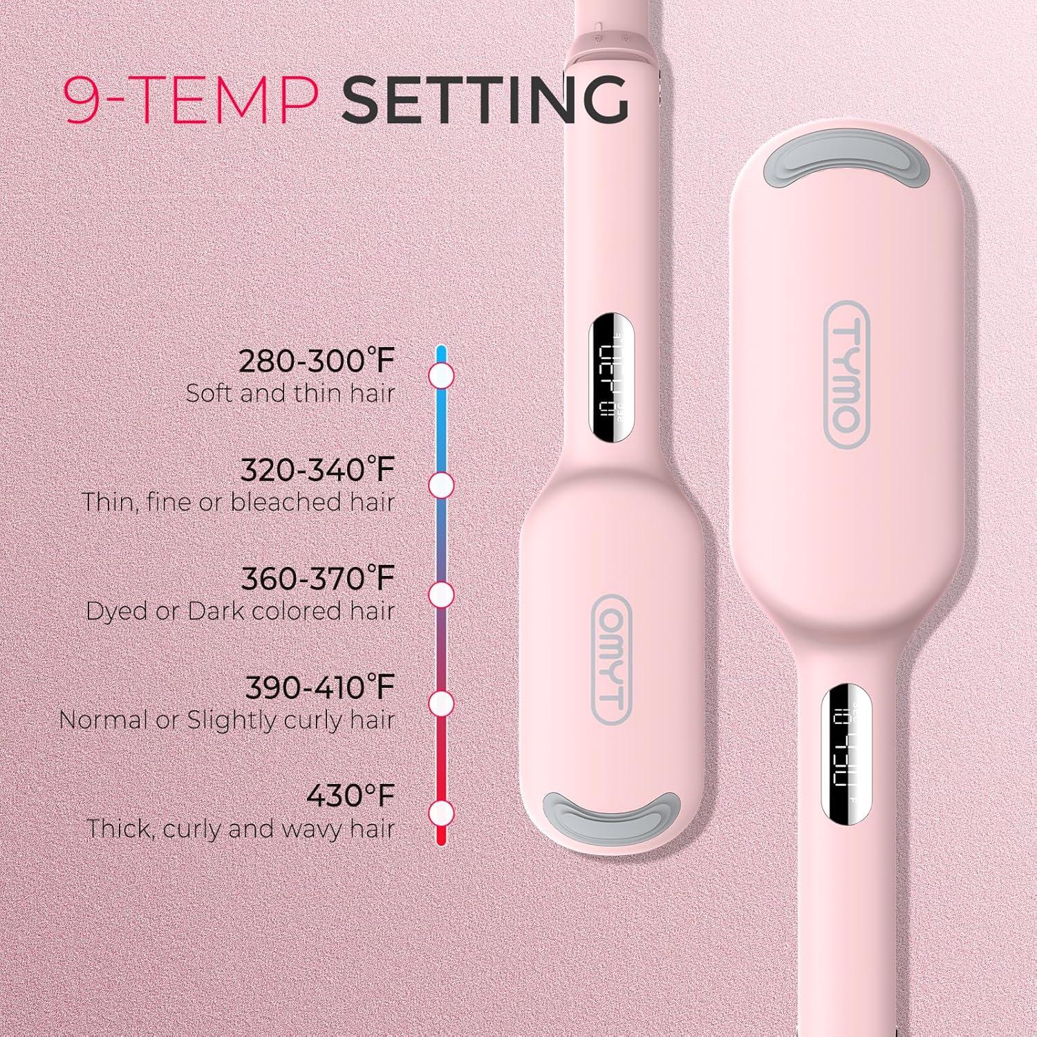 image:imageCurling Iron Hair Crimper Waver TYMO ROVY Beach Waves Curling Wand Ionic Deep Waver Hair Curler Tool with Ceramic 3 Barrel for Women Dual Voltage AntiScald Easy to Use Pink 125 InchPink