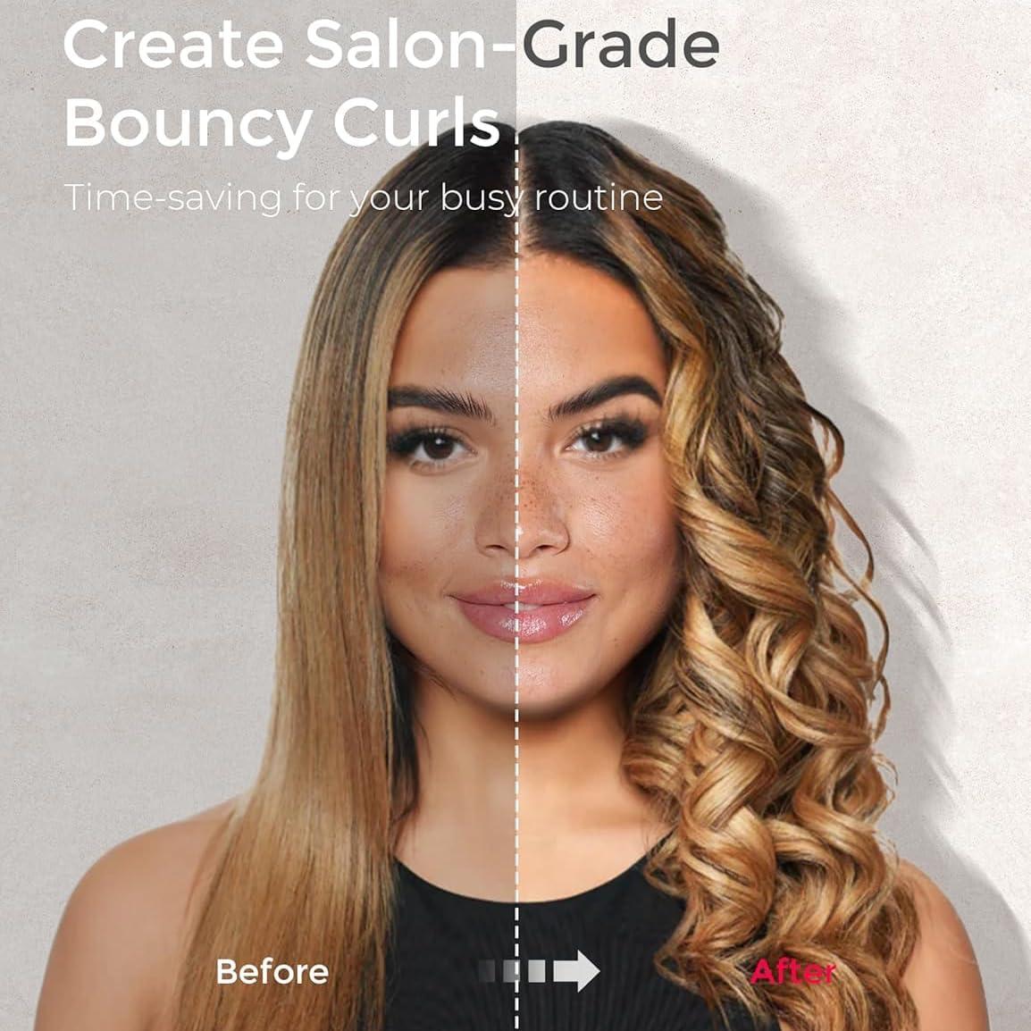 image:imageRotating Automatic Curling Iron for Beach Waves TYMO Curling Wand for Long Hair Extra Long Barrel Ceramic Hair Curler for Women 40M Ionic amp Dual Voltage 5 Temps amp 30s Heatup 125 Inch PinkPink