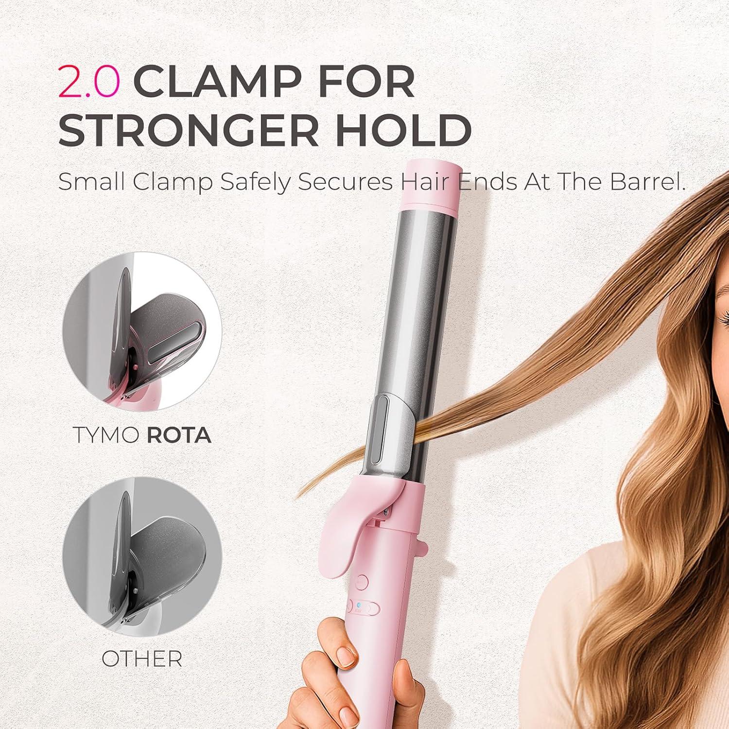 image:imageRotating Automatic Curling Iron for Beach Waves TYMO Curling Wand for Long Hair Extra Long Barrel Ceramic Hair Curler for Women 40M Ionic amp Dual Voltage 5 Temps amp 30s Heatup 125 Inch PinkPink