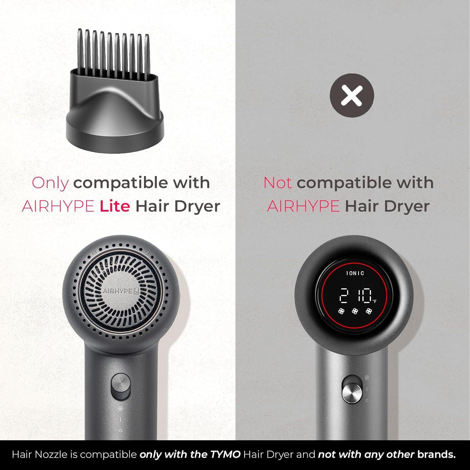 image:imageTYMO AIRHYPE Lite Hair Dryer x1 Comb Attachment x1 Concentrator Attachment x1