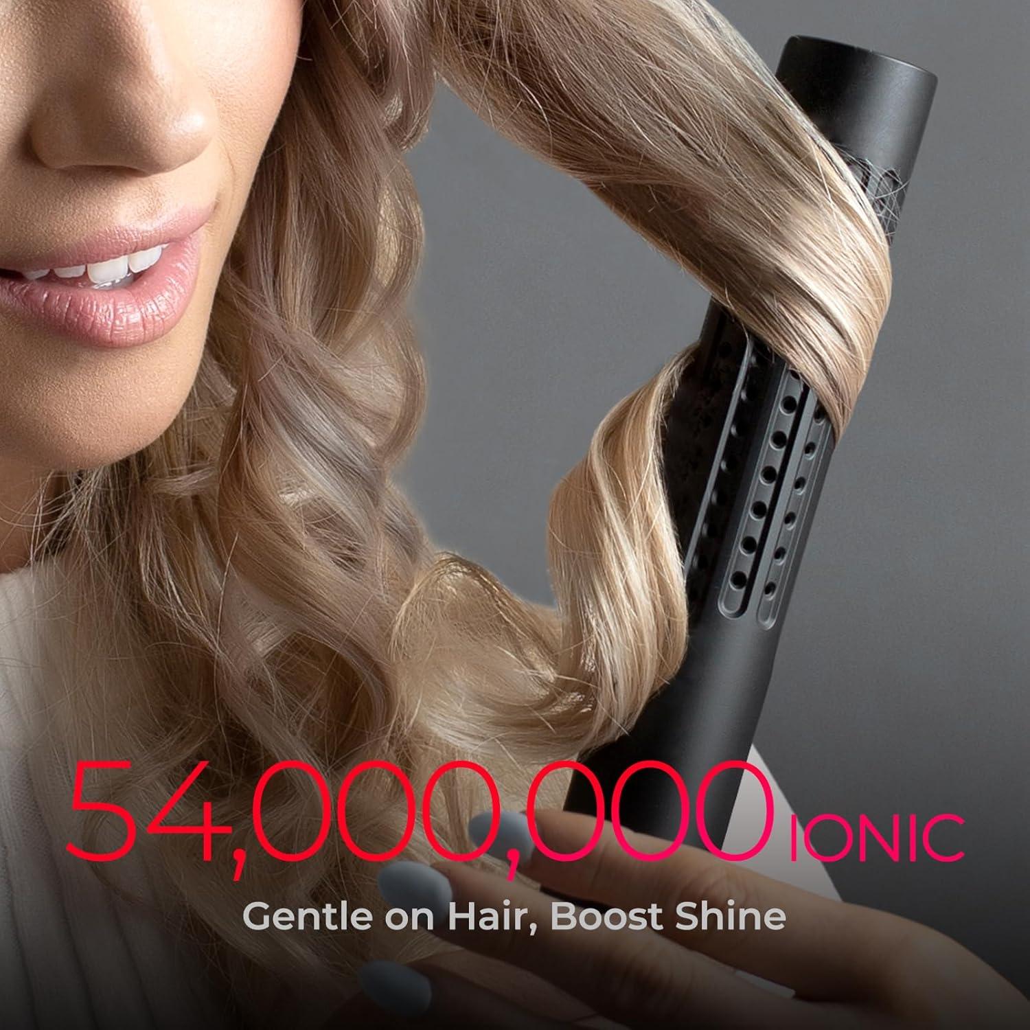 image:imageTYMO Airflow 20 Curling Iron Flat Iron  Hair Straightener and Curler 2 in 1 125 Inch Curling Wand for Long Short Hair Dual Voltage for Travel 54 Million Ionic AntiTangle 5 Temps PinkBlack