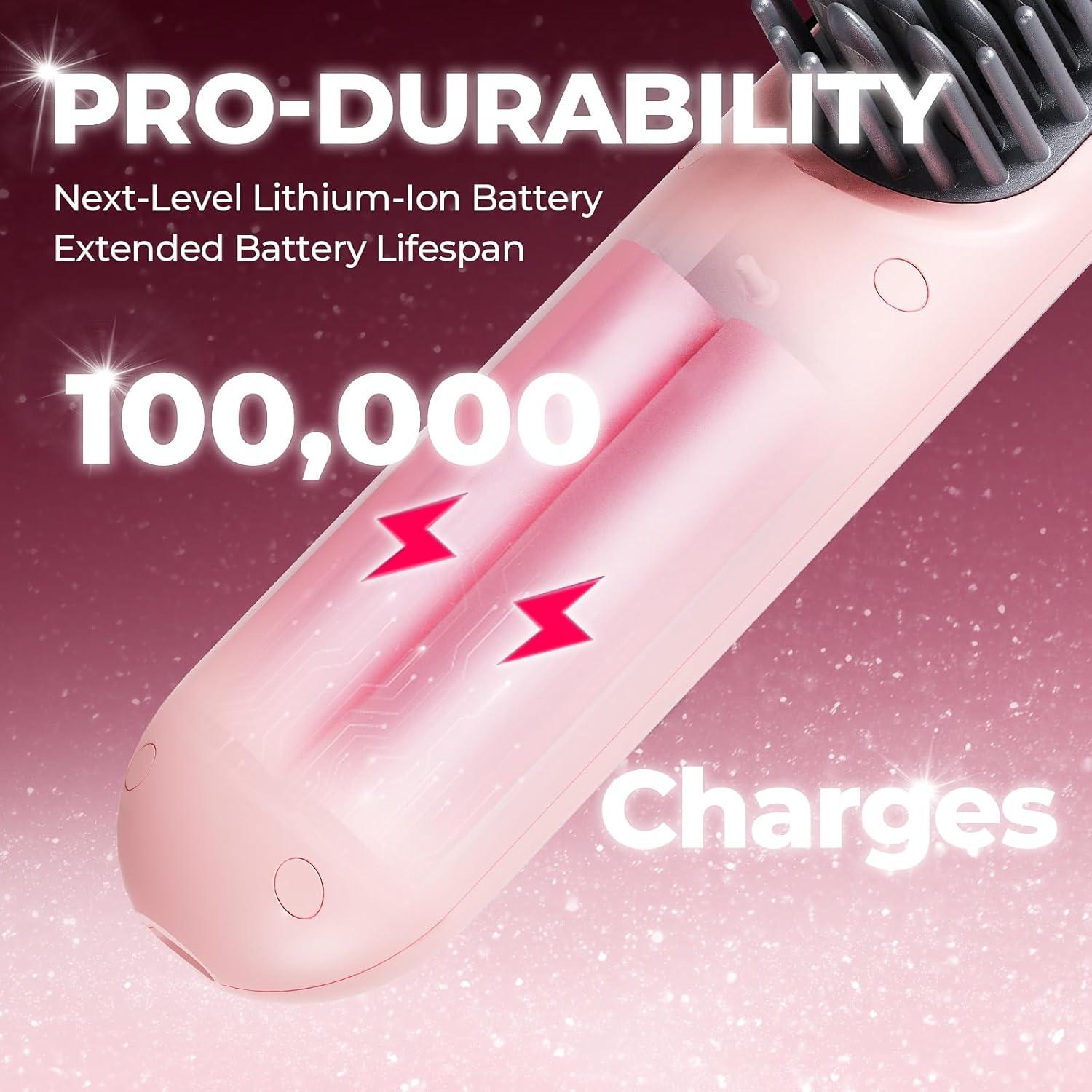 image:imageTYMO Cordless Hair Straightener Brush Porta PRO Portable Straightening Brush for Travel Mini Ionic Hot Comb Straightener for Women Lightweight onThego Cordless and Fast Charger Dual Power
