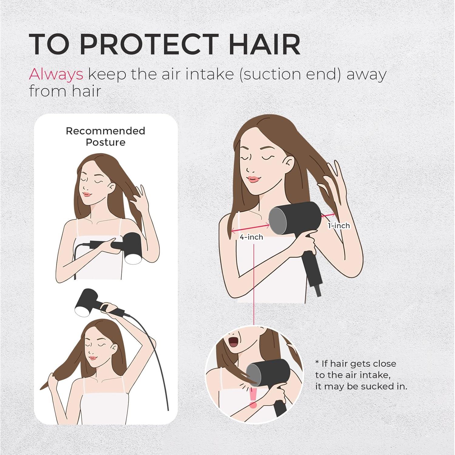image:imageTYMO Diffuser Hair Dryer Blow Dryer 300 Million Ionic Hairdryer with Diffuser amp Comb Attachment for Curly Hair Professional Blowdryer for Women Cool Air Button Small Travel Lightweight BlackBlack