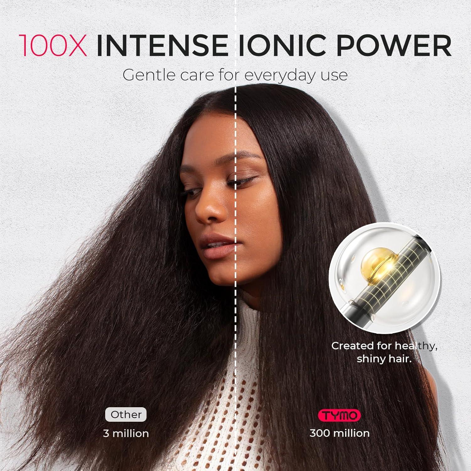 image:imageTYMO Diffuser Hair Dryer Blow Dryer 300 Million Ionic Hairdryer with Diffuser amp Comb Attachment for Curly Hair Professional Blowdryer for Women Cool Air Button Small Travel Lightweight BlackBlack