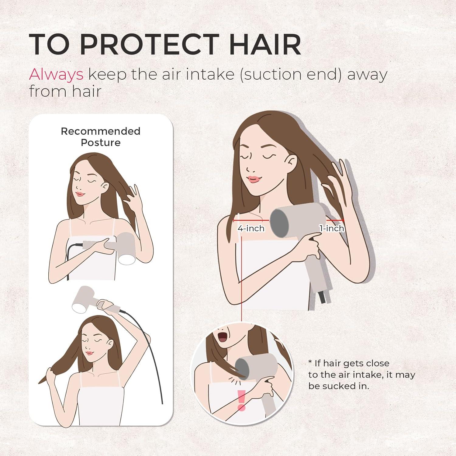 image:imageTYMO Diffuser Hair Dryer Blow Dryer 300 Million Ionic Hairdryer with Diffuser amp Comb Attachment for Curly Hair Professional Blowdryer for Women Cool Air Button Small Travel Lightweight BlackGold
