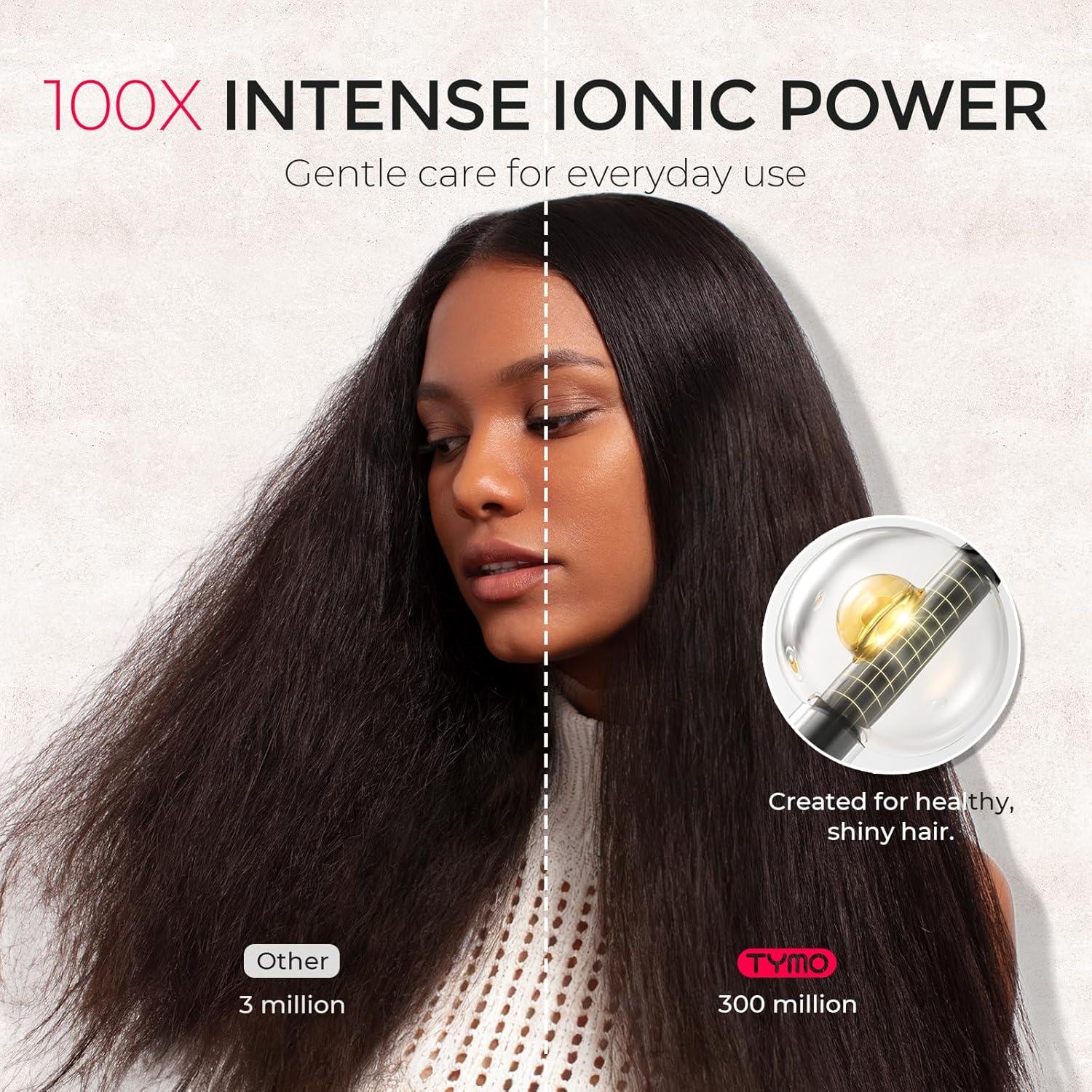 image:imageTYMO Diffuser Hair Dryer Blow Dryer 300 Million Ionic Hairdryer with Diffuser amp Comb Attachment for Curly Hair Professional Blowdryer for Women Cool Air Button Small Travel Lightweight BlackGold