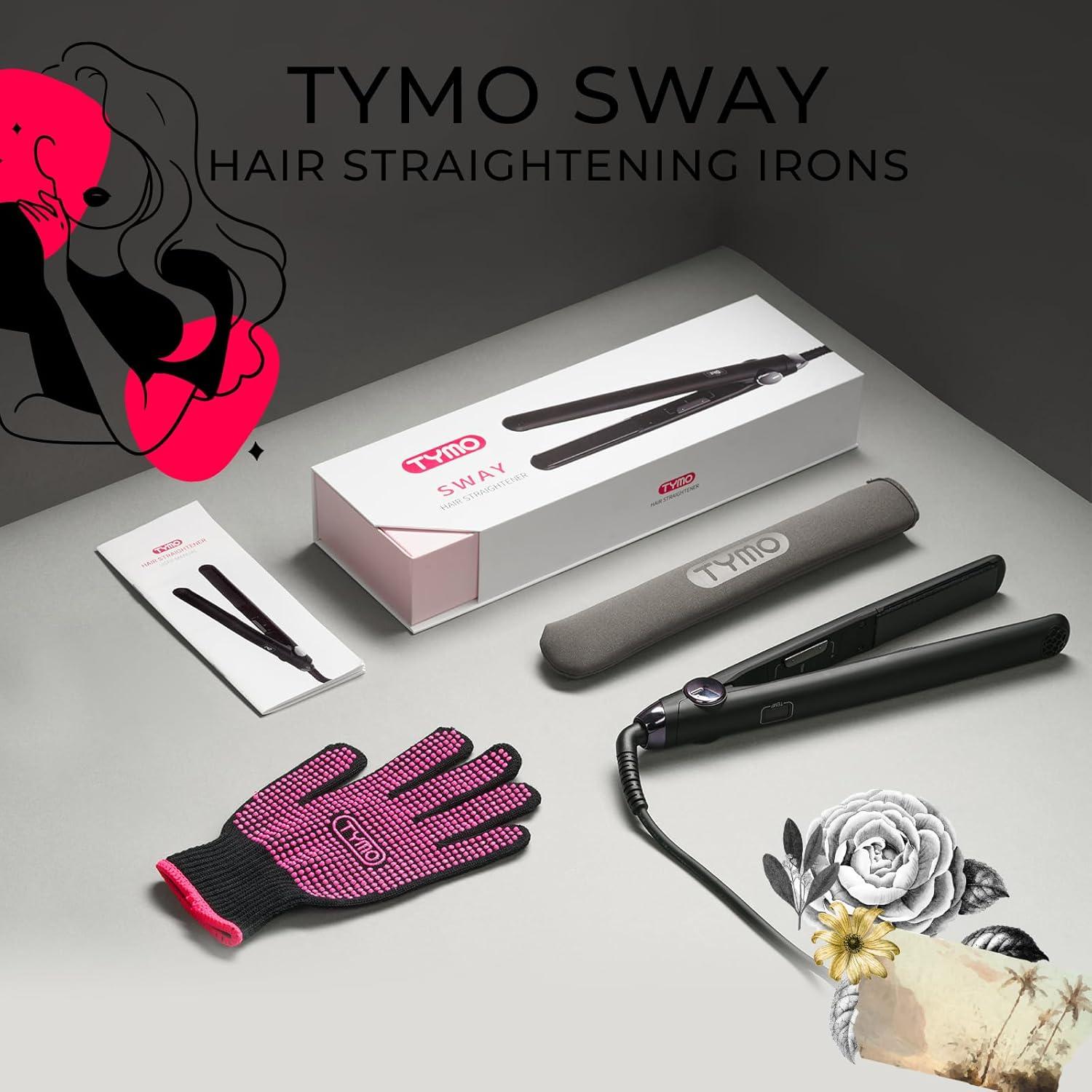 image:imageTYMO Flat Iron Hair Straightener and Curler 2 in 1 with 10s Fast Heating 1 Inch Professional Titanium Straightening Curling Iron with 32 Adjustable Temp and Automatic Shut OffMatte Black