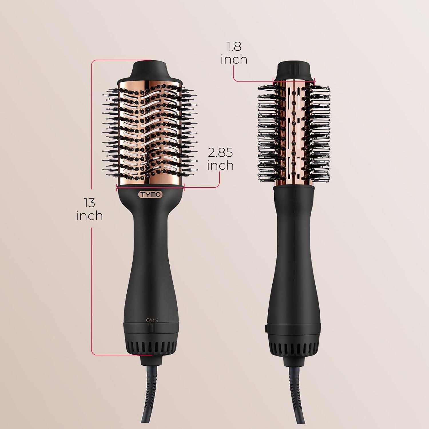 image:imageTYMO Hair Dryer Brush Blow Dryer Brush in One 4 in 1 Ionic Hairdryer and Styler Volumizer with Oval Titanium Barrel Hot Air Straightener for Smooth FrizzFree Blowout GoldGold