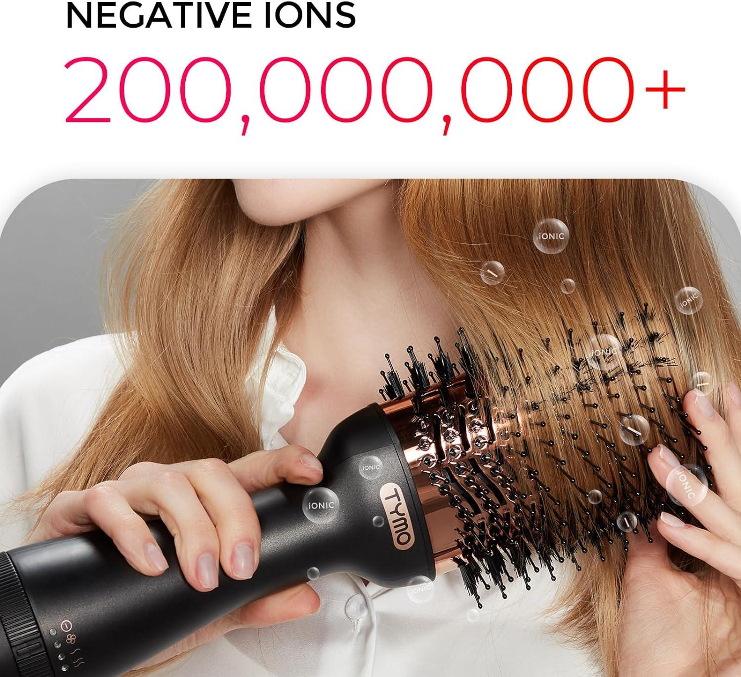 image:imageTYMO Hair Dryer Brush Blow Dryer Brush in One 4 in 1 Ionic Hairdryer and Styler Volumizer with Oval Titanium Barrel Hot Air Straightener for Smooth FrizzFree Blowout GoldGold