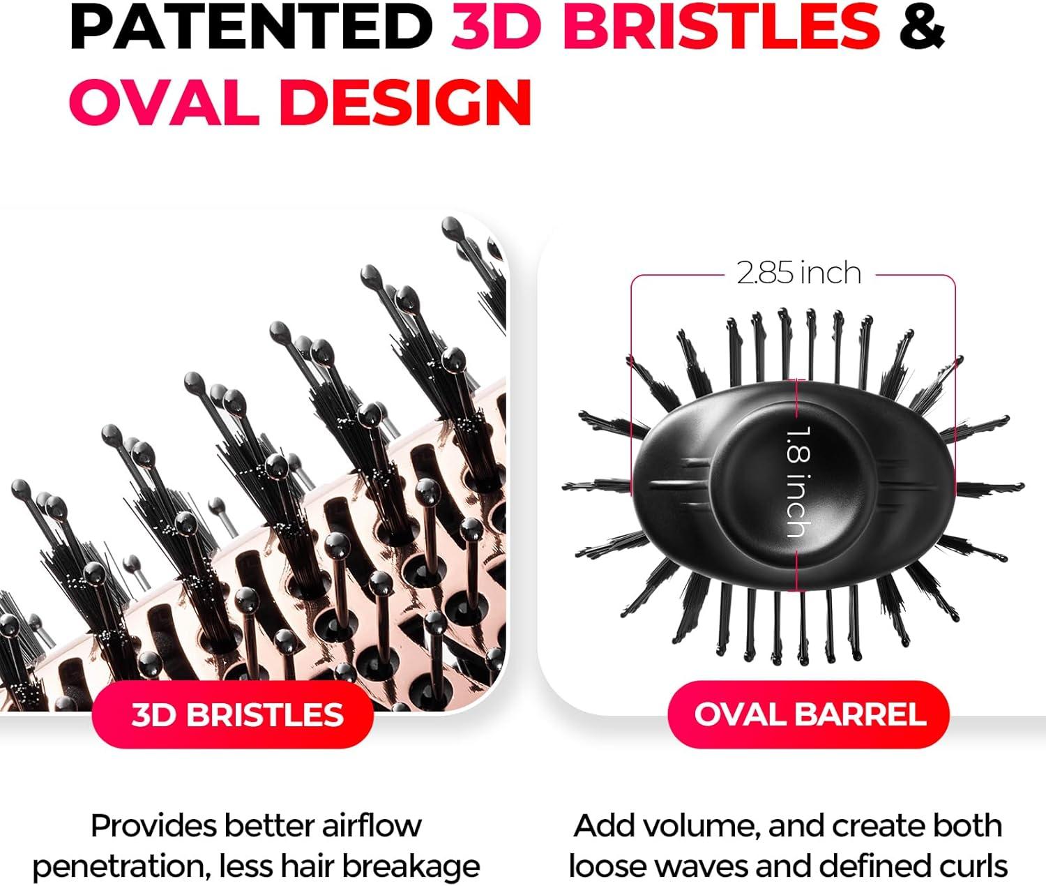image:imageTYMO Hair Dryer Brush Blow Dryer Brush in One 4 in 1 Ionic Hairdryer and Styler Volumizer with Oval Titanium Barrel Hot Air Straightener for Smooth FrizzFree Blowout GoldGold