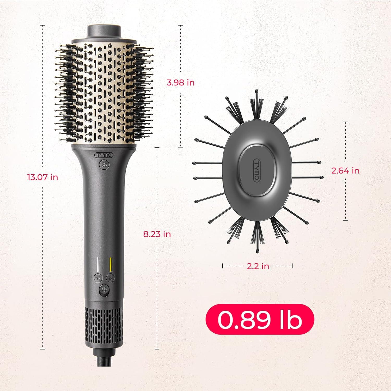 image:imageTYMO Hair Dryer Brush Blow Dryer in One 300 High Speed Hot Air Blowout Brush with Cool Shot One Step Hairdryer Straightener Curling Volumizer 12 Setting Mode 200M Negative Ion for FrizzFree