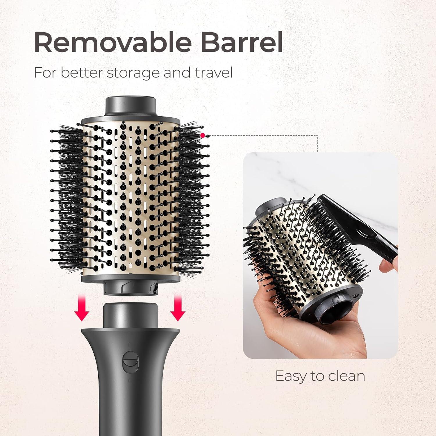 image:imageTYMO Hair Dryer Brush Blow Dryer in One 300 High Speed Hot Air Blowout Brush with Cool Shot One Step Hairdryer Straightener Curling Volumizer 12 Setting Mode 200M Negative Ion for FrizzFree