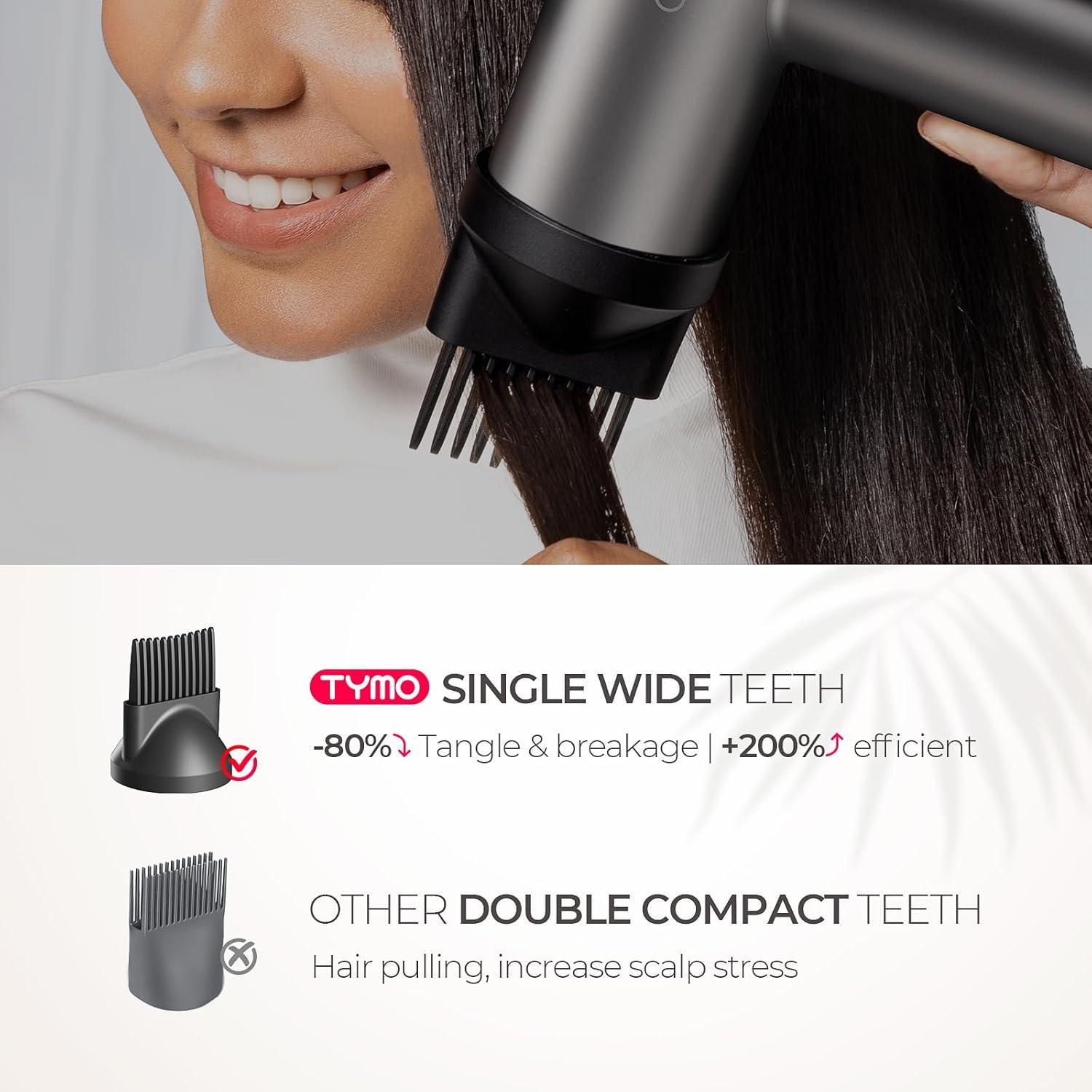 image:imageTYMO Hair Dryer with Diffuser 1500W HighSpeed Professional AIRHYPE Lite Blow Dryer with Comb for Fast Drying 110000RPM Brushless Motor 200 Million Ionic Hairdryer 3 Speeds amp 4 Temps LowNoise