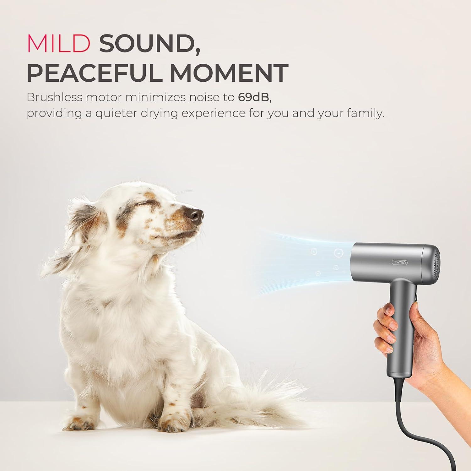 image:imageTYMO Hair Dryer with Diffuser 1500W HighSpeed Professional AIRHYPE Lite Blow Dryer with Comb for Fast Drying 110000RPM Brushless Motor 200 Million Ionic Hairdryer 3 Speeds amp 4 Temps LowNoise