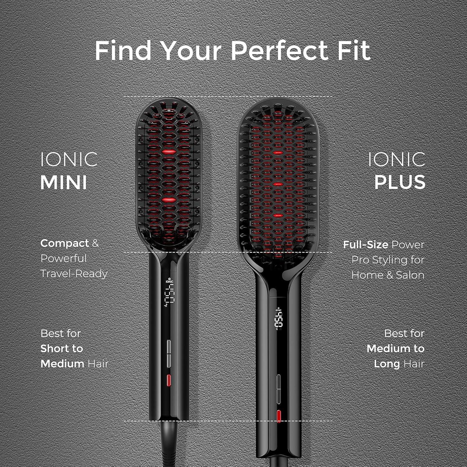 image:imageTYMO Hair Straightener Brush Upgraded Ionic Compact Straightening Brush for Women with WaveDesign Bristles Fast Smooth Styling Lightweight Hot Comb amp Travel Flat Iron 1 Billion Ions BlackBlack