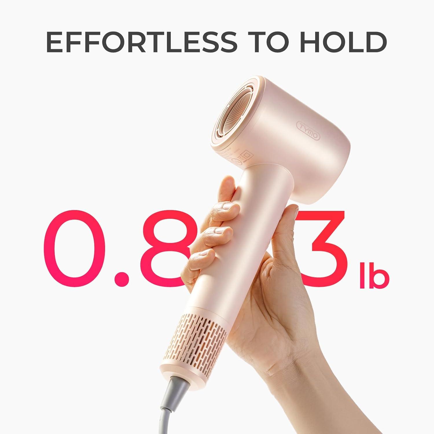 image:imageTYMO Ionic Hair Dryer for Women High Speed Travel Blow Dryer for 5X Faster Drying amp 0 Damage Professional Portable Quiet Hairdryer with 400M Negative Ions 4 Tempsamp 2 Speeds 110000 RPM Gold BlushGold Blush