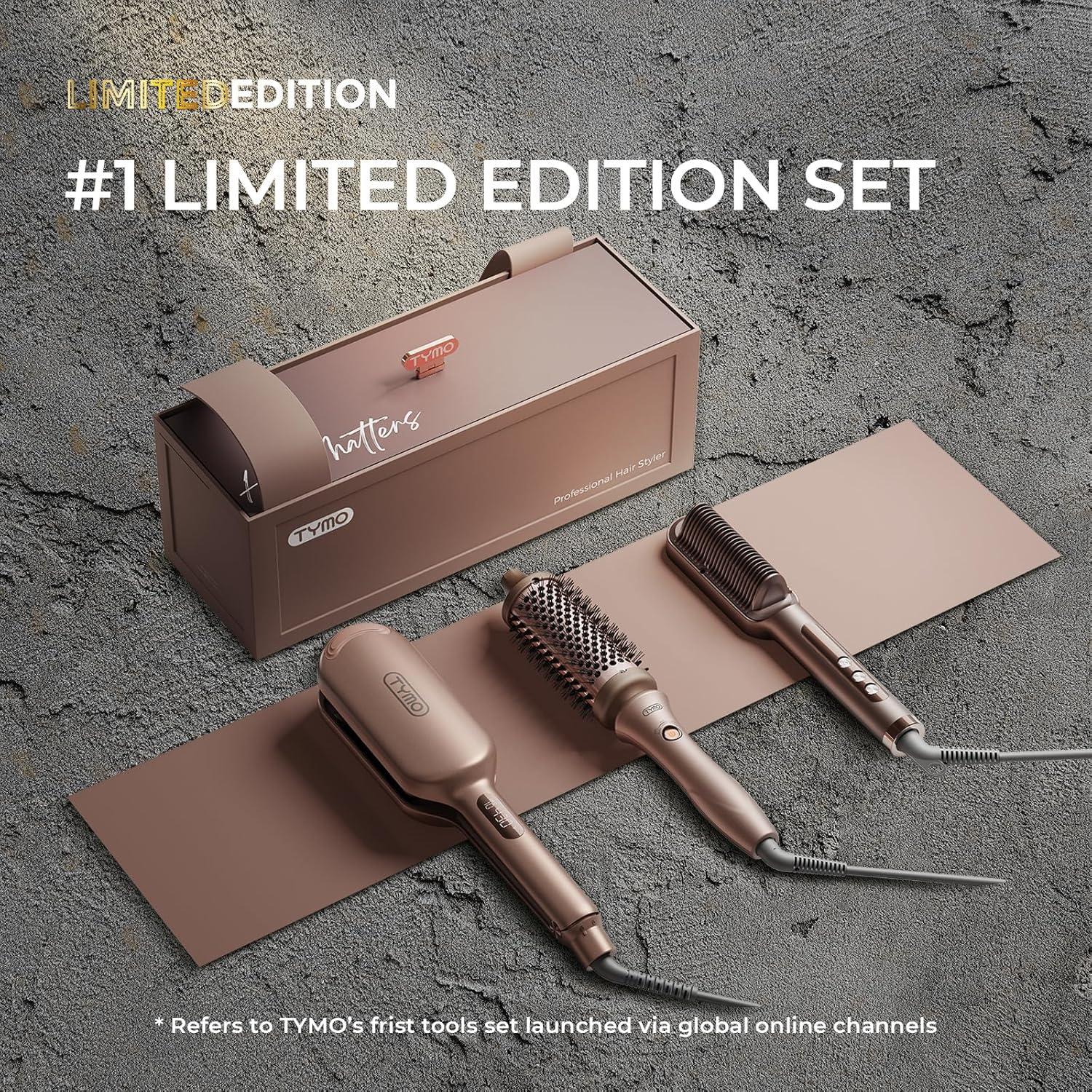 image:imageTYMO Limited Edition Styling Set Include TYMO ROVY Hair Crimper Wave Curling Iron amp Ring Plus Straightener Brush amp STYLUX Thermal Brush 3 in 1 Ionic Hair Curler Tool Set for Women