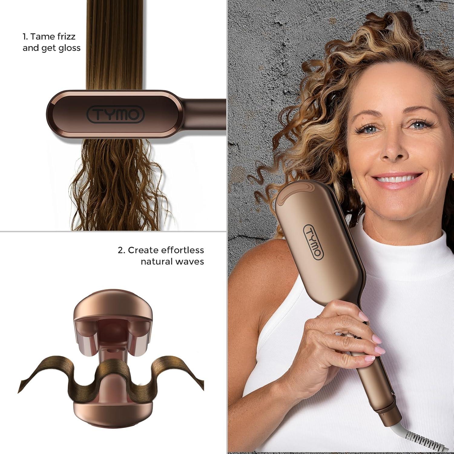 image:imageTYMO Limited Edition Styling Set Include TYMO ROVY Hair Crimper Wave Curling Iron amp Ring Plus Straightener Brush amp STYLUX Thermal Brush 3 in 1 Ionic Hair Curler Tool Set for Women