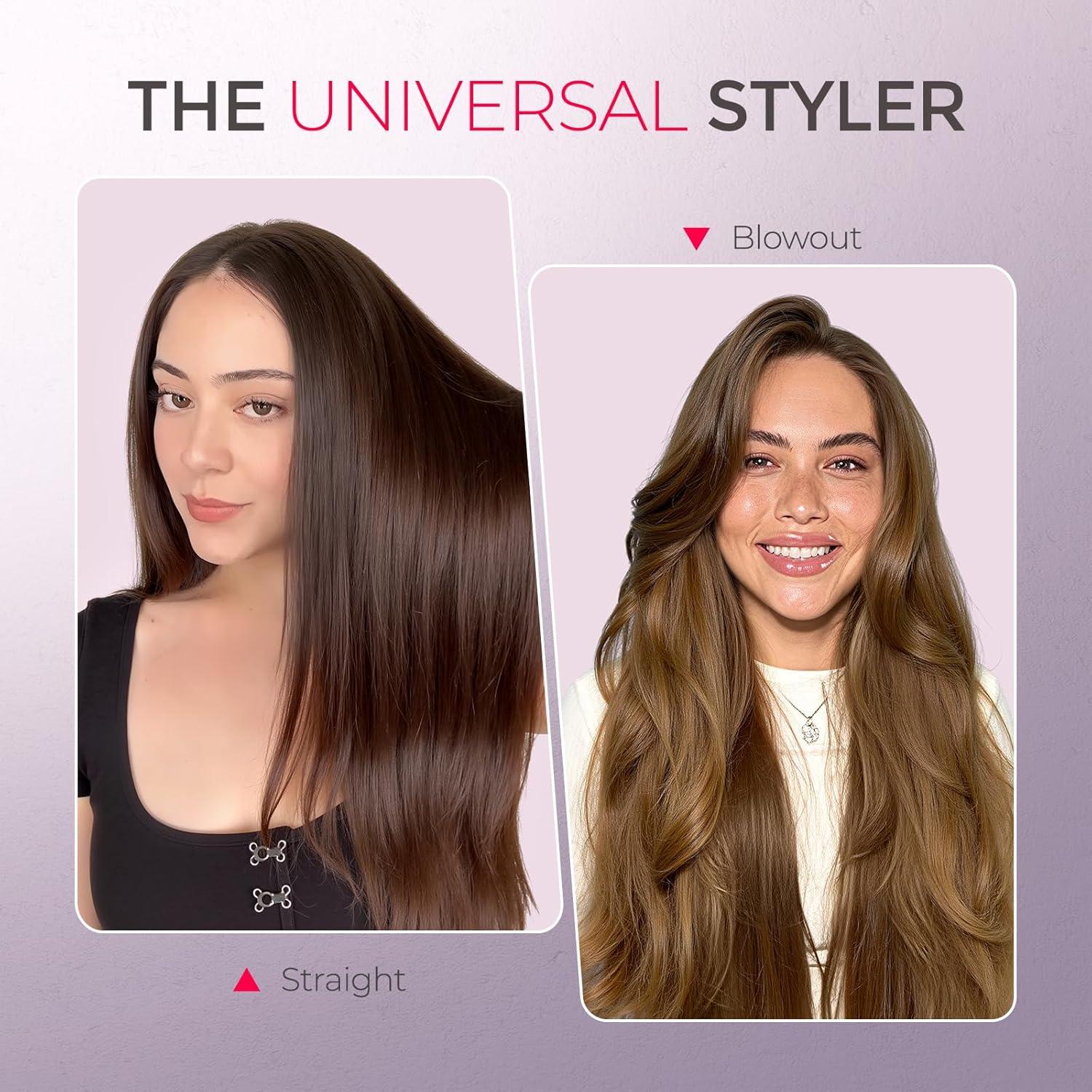 image:imageTYMO Ring Hair Straightener Brush Hair Straightening Iron with Builtin Comb 20s Fast Heating amp 5 Temp Settings amp AntiScald Perfect for Professional Salon at Home Sakura PinkSakura Pink