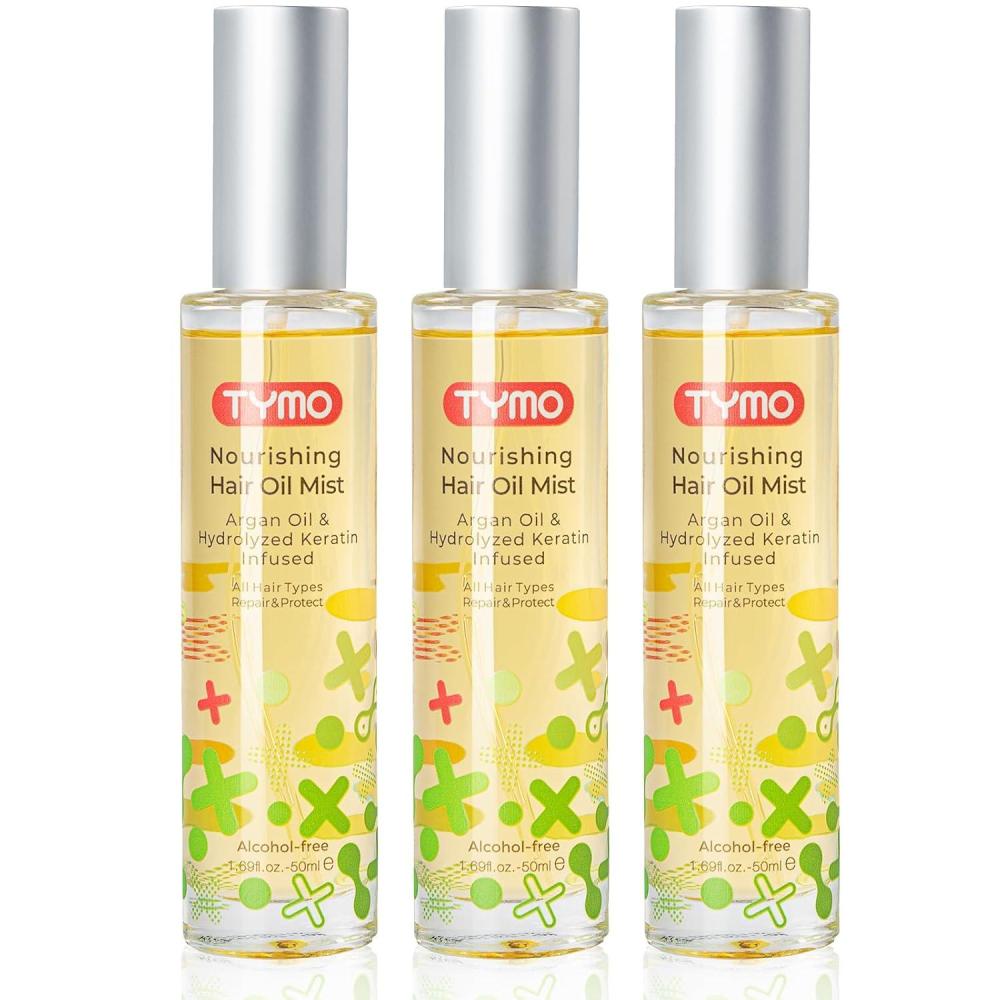 image:imageTYMO Argan Hair Oil Spray  Hydrating Natural 6 Blend Oil for Frizzy amp Dry Hair Organic Pure Formula Daily Use for Hair Smooth Damaged Ends Olive Oil Infused Add Shine169 Fl Oz Pack of 3