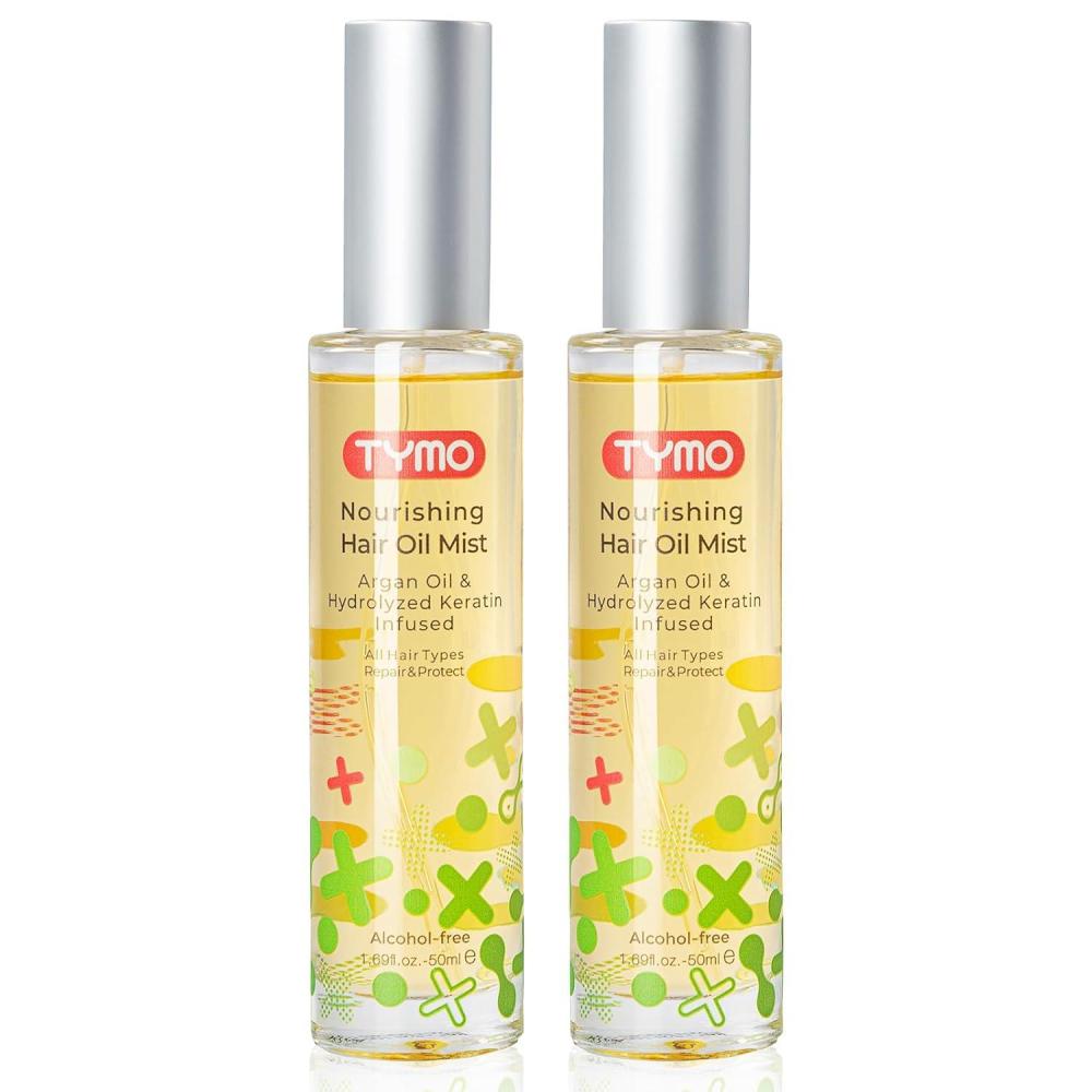 image:imageTYMO Argan Hair Oil Spray  Hydrating Natural 6 Blend Oil for Frizzy amp Dry Hair Organic Pure Formula Daily Use for Hair Smooth Damaged Ends Olive Oil Infused Add Shine169 Fl Oz Pack of 2