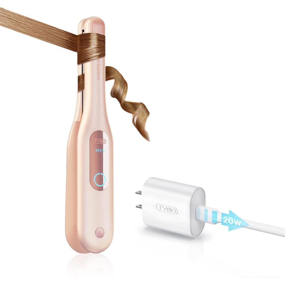 image:imageTYMO Curling Iron for Short Hair Cordless Mini Flat Iron for Travel Portable Small Curved Straightener for Women Hair Straightener and Curler 2 in 1 Lightweight OnTheGo Dual Voltage Gold PinkGold Pink