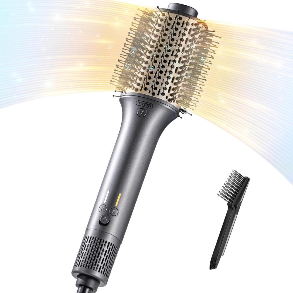 image:imageTYMO Hair Dryer Brush Blow Dryer in One 300 High Speed Hot Air Blowout Brush with Cool Shot One Step Hairdryer Straightener Curling Volumizer 12 Setting Mode 200M Negative Ion for FrizzFree