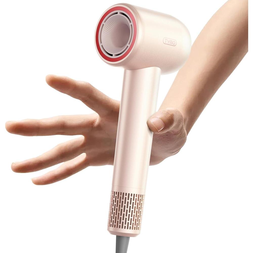 image:imageTYMO Ionic Hair Dryer for Women High Speed Travel Blow Dryer for 5X Faster Drying amp 0 Damage Professional Portable Quiet Hairdryer with 400M Negative Ions 4 Tempsamp 2 Speeds 110000 RPM Gold BlushGold Blush