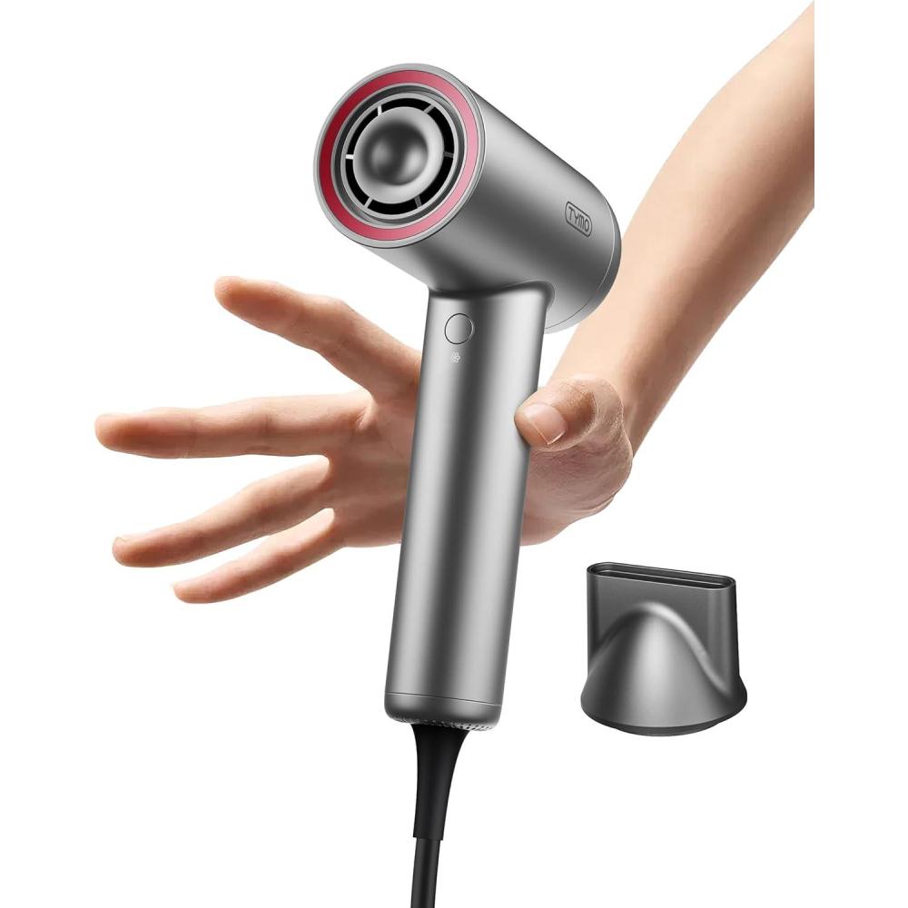 image:imageTYMO Ionic Hair Dryer for Women Professional Blow Dryer with 110000 RPM Brushless Motor for Fast Drying Travel Lightweight AIRHYPE Lite Hairdryer Low Noise 4 Temps amp 3 Speeds for Man SilverSilver