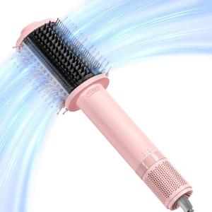 TYMO 4.0 Hair Blow Dryer Brush – Lightweight 3X Faster Drying 5-in-1 Ionic Blowout Hair Dryer Brush Adds Shine, Volume & Fullness for Smooth, Anti-Frizz Straight, Curl & Blowout Styles, Pink(Pink)