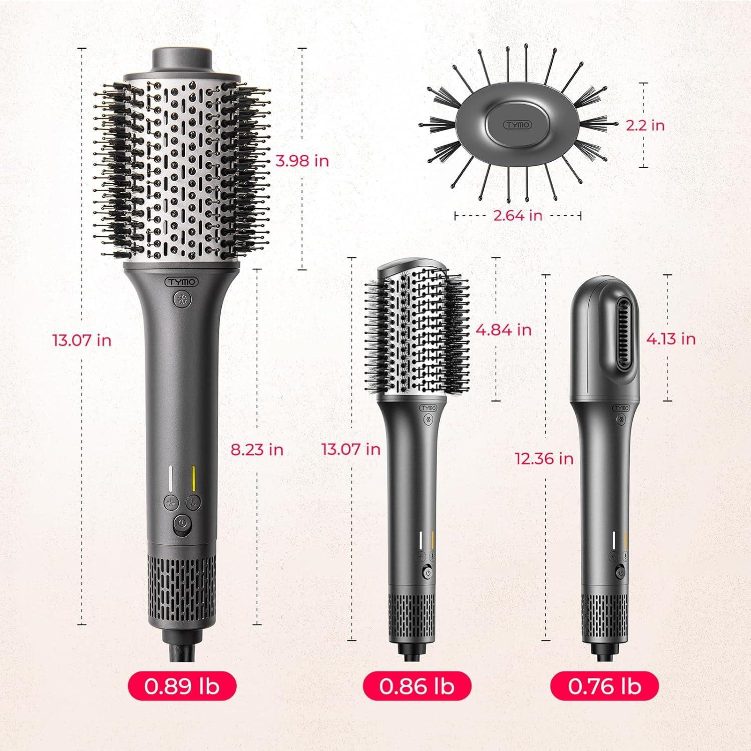 image:imageTYMO Hair Dryer Brush Blow Dryer Brush in One Hot Air Brushes with 3 Barrels as Dryer Volumizer Straightener MultiStyler 110000 RPM HighSpeed Motor Air Wrap 200M Negative Ions for FrizzFree
