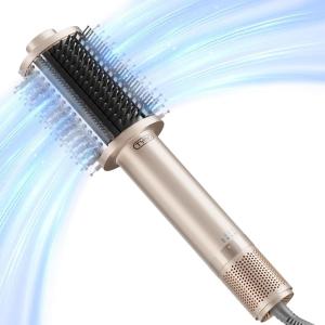 TYMO 4.0 Hair Blow Dryer Brush – Lightweight 3X Faster Drying 5-in-1 Ionic Blowout Hair Dryer Brush Adds Shine, Volume & Fullness for Smooth, Anti-Frizz Straight, Curl & Blowout Styles, Gold(Gold)